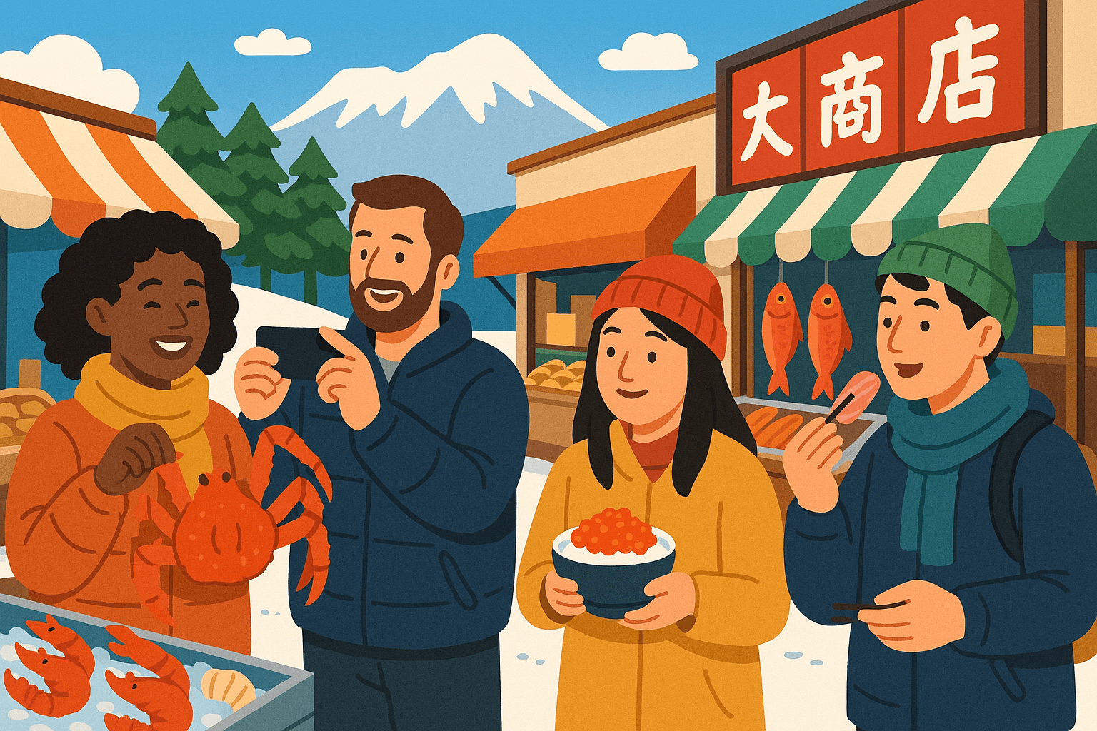 冬の北海道の海鮮グルメ:札幌・小樽市場ガイド