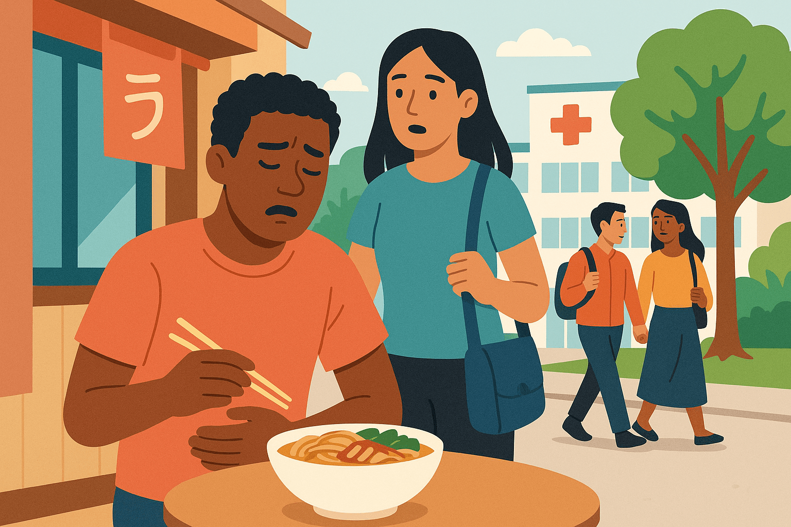 ဂျပန်နိုင်ငံတွင် အစာအဆိပ်သင့်မှုဖြစ်လျှင် နိုင်ငံခြားသားများ ဆေးရုံသို့ မည်သည့်အချိန် သွားရောက်သင့်သလဲ